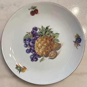 Vintage Kahla Fine Bohemian China with a central motif of a pineapple. 7.5”